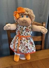 1980s Cabbage Patch Kid Blonde Blue Eyes Tattoo Flower Dress Cute