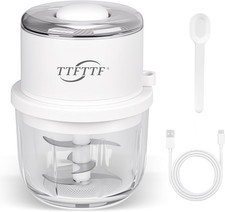 Tritatutto Elettrico Aglio, 350ML Ciotola di Vetro Mini Tritatutto, Portatile Vegetale C