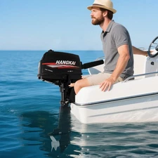 HANGKAI 6HP 2 Stroke Outboard Motor Fishing Boat Engine Water Cooling CDI System