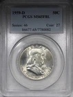1959-D Franklin Half Dollar PCGS MS65FBL Flashy Coin 50C
