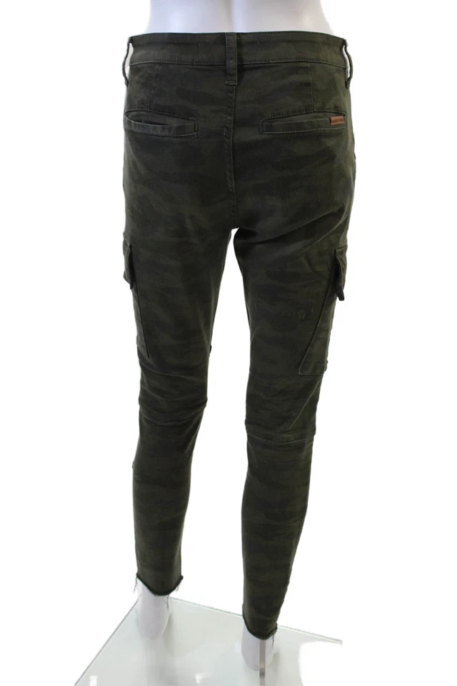 Pantalones de mezclilla Joes para mujer con cremallera tiro medio camuflaje flecos verde talla 26 Foto 3 de 4