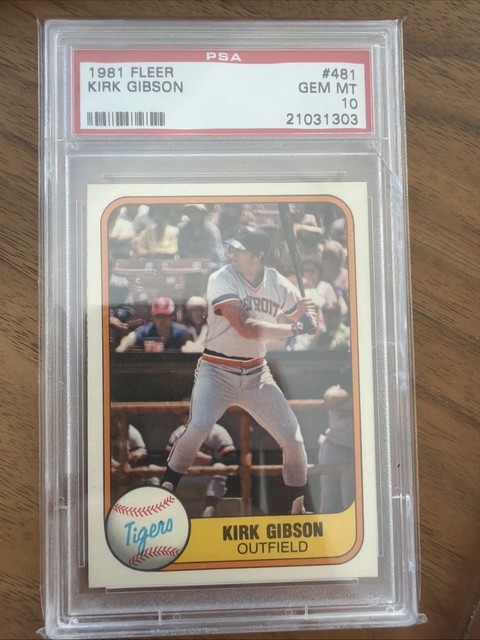 1981 Fleer - Kirk Gibson #481 (RC) Rookie PSA 10