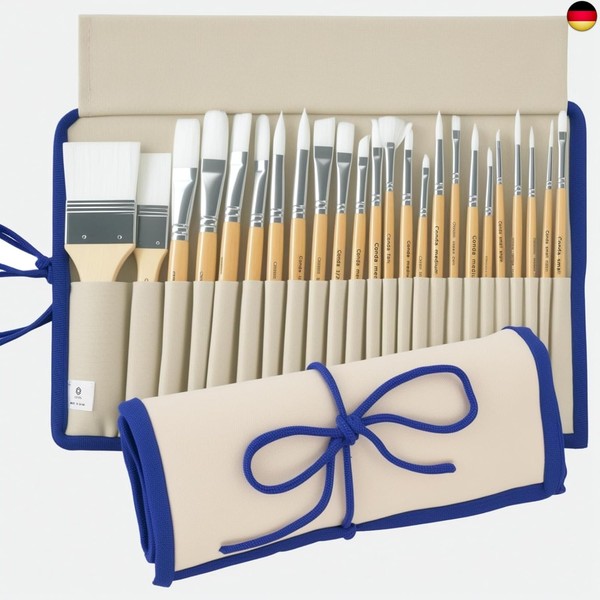 Pinselset - 24 StüCk Pinsel, Nylon Acrylfarben Pinsel Set, HöLzernen Griff Pinse-image