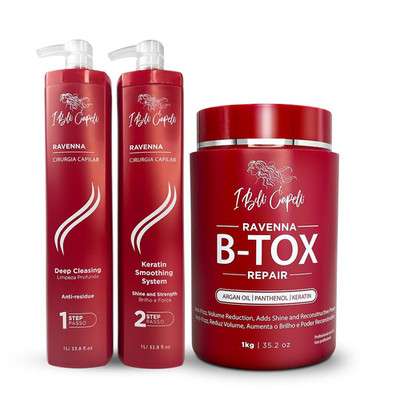 Ravenna Professional Keratin Hair B-Tox -Cirugia Capilar Para El Cabello, Smooth