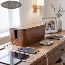 Cable Management Box Available in Different Colors: Cord Organizer, Rustic Stora