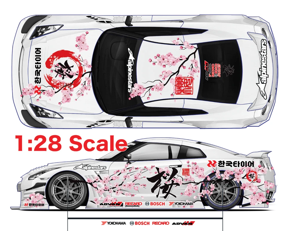Sakura Water Slide Decal White Toner 1/28 - 1/32 CUSTOM RC Model Diecast #570 - Image 3 of 4
