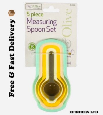 Messlöffel Set 5 Stück verschachtelt farbig Kunststoff Backen Kochen Küche Werkzeug