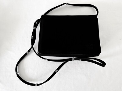 Stuart Weitzman Vintage Abendtasche Schultertasche Textil Schmucksteine Schwarz