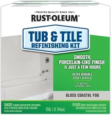 Rust-Oleum 384166 Acrylic Tub and Tile Refinishing 2-Part Kit, Gloss Coastal Fog