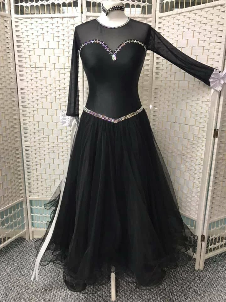 Black and white ballroom cheap dress