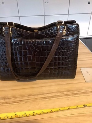 dark brown croc bag