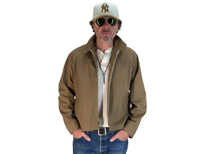 Marked size XL, 70s Vintage Lightweight Cotton-Blend Zip Jacket