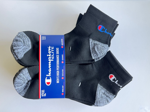 Calcetines al tobillo Champion Elite para hombre de alto rendimiento, talla 6-12, negros, 12 pares - Imagen 6 de 10