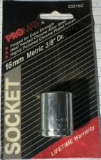 Promate 16mm X 3/8 in. drive Metric 12 Point Shallow Socket