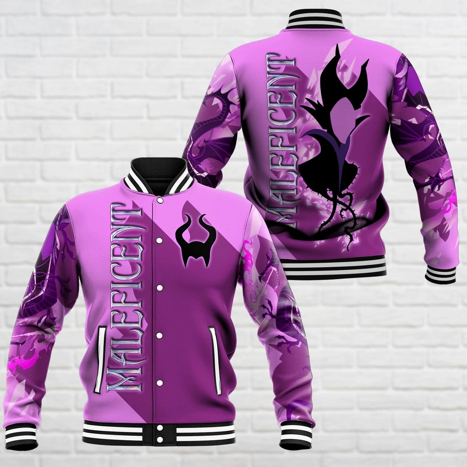 Maleficent Sleeping Beauty Evil Queen Baseball Jacket