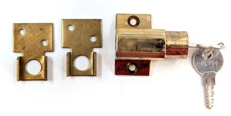 ¡NUEVO! Cerradura de perno de marco de ventana con llave vintage para ventanas colgadas dobles, latón Foto 2 de 4