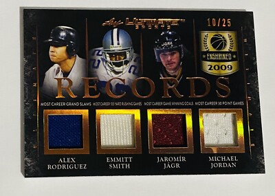 2019 Leaf MICHAEL JORDAN EMMITT SMITH JAROMIR JAGR AROD 10/25 Game Used Jersey