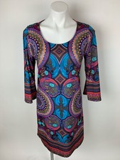 NEW Aryeh Anthropologie Mirror Image Medallion Stretch Shift Dress Medium M
