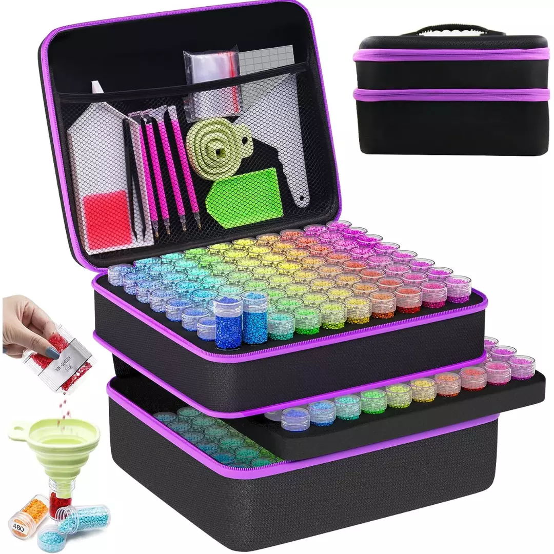 ARTDOT Diamond Painting Storage Boxes 240 Slots Bead X Large 240 Jars