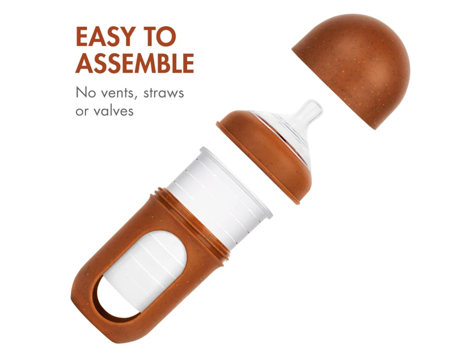 Boon Nursh, Frasco Bolsa de Silicone, Médio, 3 Meses +, 3 Frascos, 8 oz Cada - Imagem 2 de 4