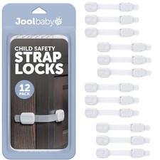 Child Safety Strap Locks 12 Pack Baby Proof Cabinets, Drawers, Fr... Fast Ship