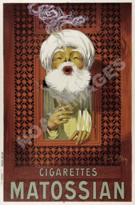 Matossian vintage cigarettes ad poster repro 12x18