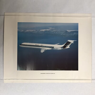 Vintage McDonnell Douglas Super 80 Color Poster 20 x 16 in Commercial Planes