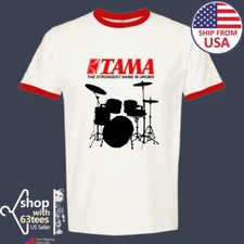 TAMA Drums Men's Ringer Red Size S to 3XL