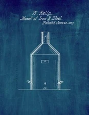 Iron And Steel Patent Print Midnight