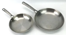 Lot of 2 Calphalon Stainless Steel Frying Pans 1388 8" / 1390 10" - NO Lids