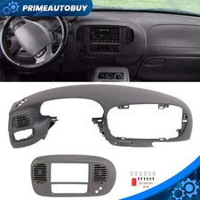 Dash Pad Bezel + Center Dash Radio Bezel W/Air Vent Gray For 97-03 Ford F150