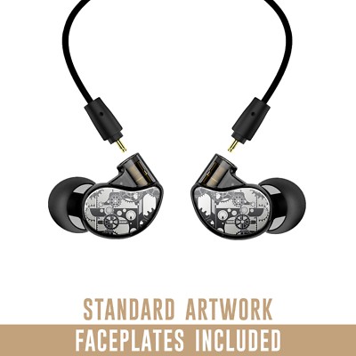 MEE audio M6 PRO 2nd Generation + Gears Artwork Faceplates Bundle (Smoke)