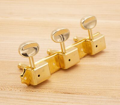 Genuine Tone Ninja 3x3 3 per plate Vintage tuners, metal button, Gold