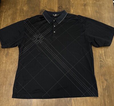 Tiger Woods Golf Polo Shirt Mens XL Black Nike Short Sleeve Geometric  Outdoors - Main Image