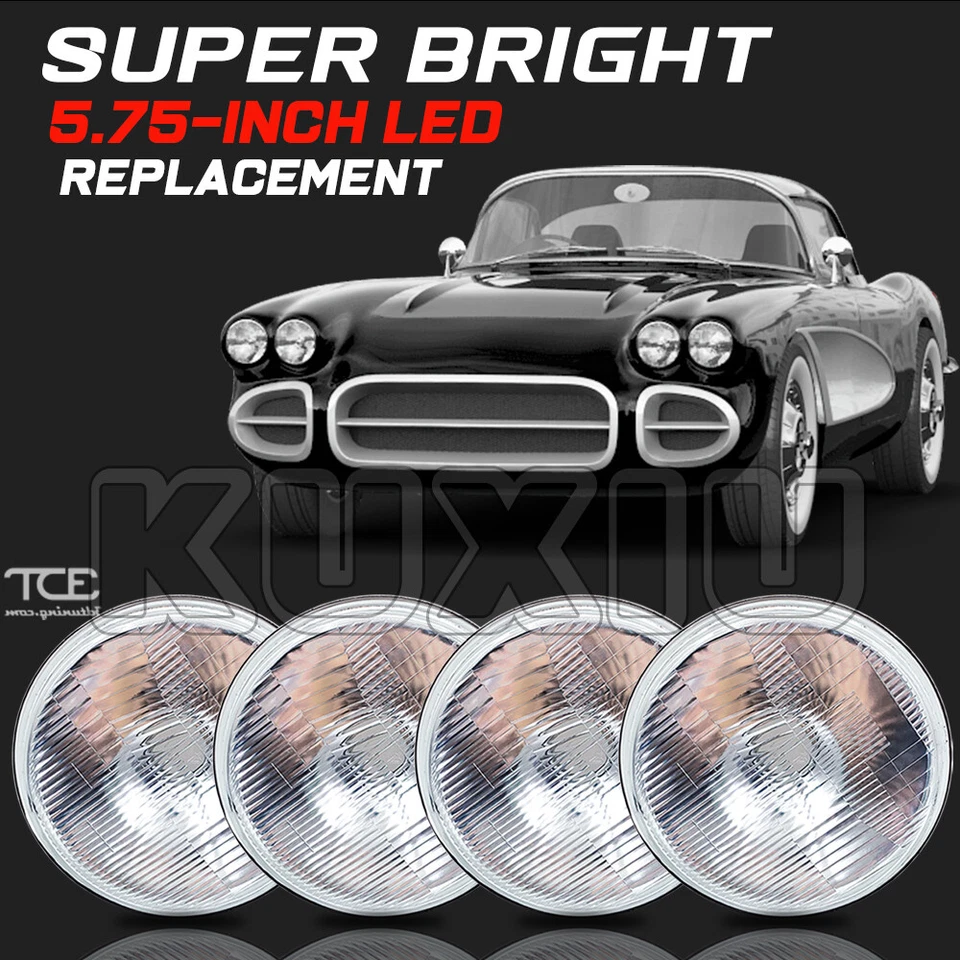 4PCS 5.75" 5 3/4" LED Headlights HI/LO Beam for Pontiac GTO Grand Prix Firebird Foto 3 de 4
