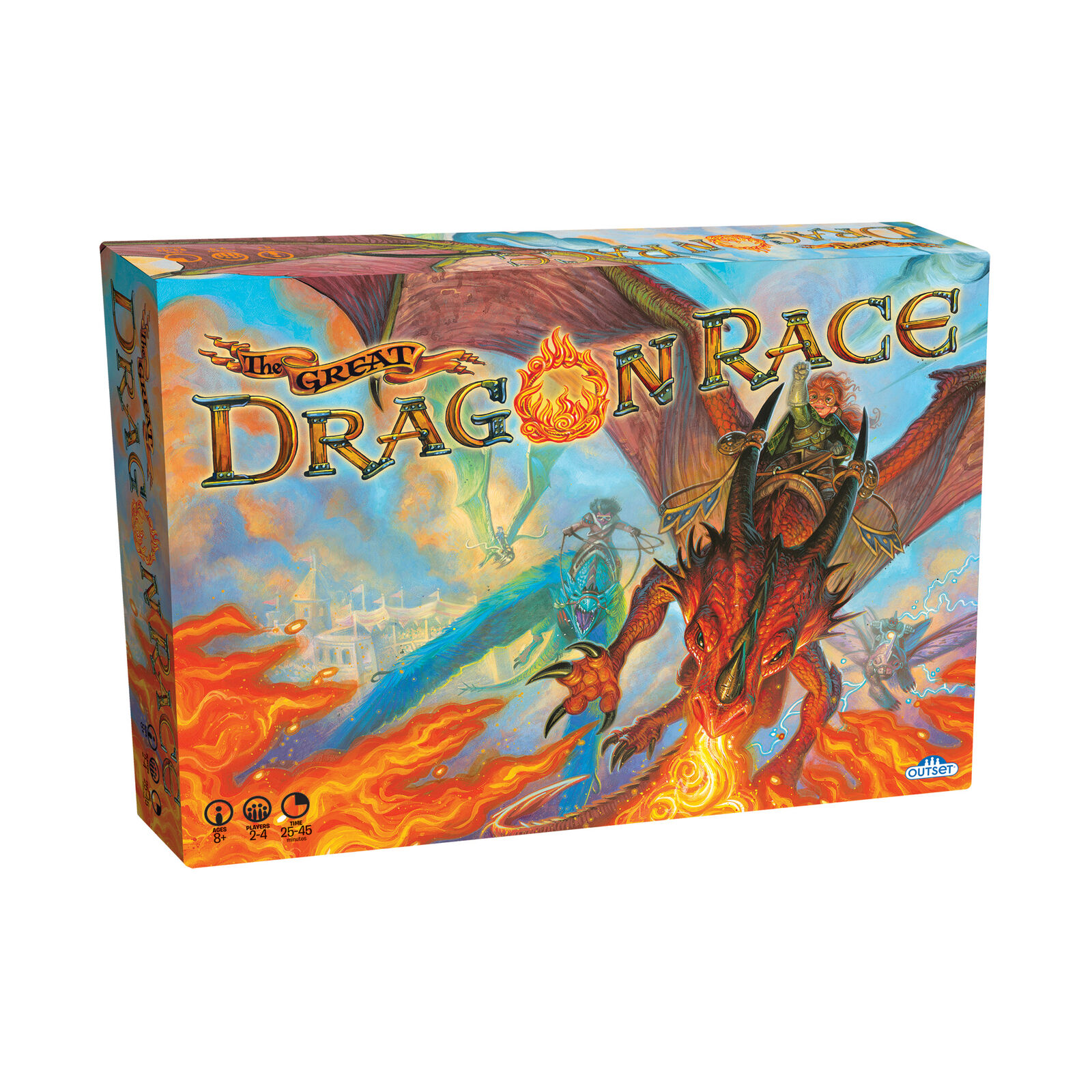 Great Dragon Race - Fantasy Board Game, Outset Media, Kids & Family Race  Start to Finish Game, 2-4 Players, Ages 8+