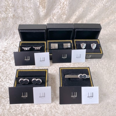 Dunhill Cufflinks x 4 Sets & Tie Bar x 1 Unit in Various Models w/Boxes