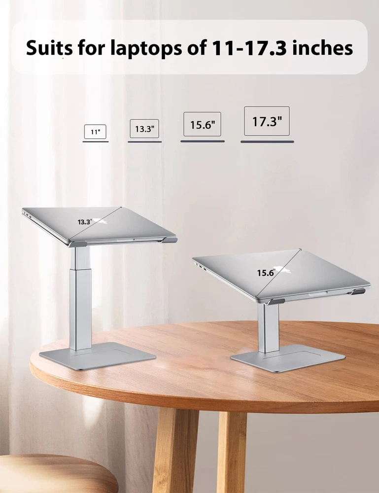 Ergonomic Adjustable Laptop Stand for Desk – Sit or Stand Workstation for Notebooks  