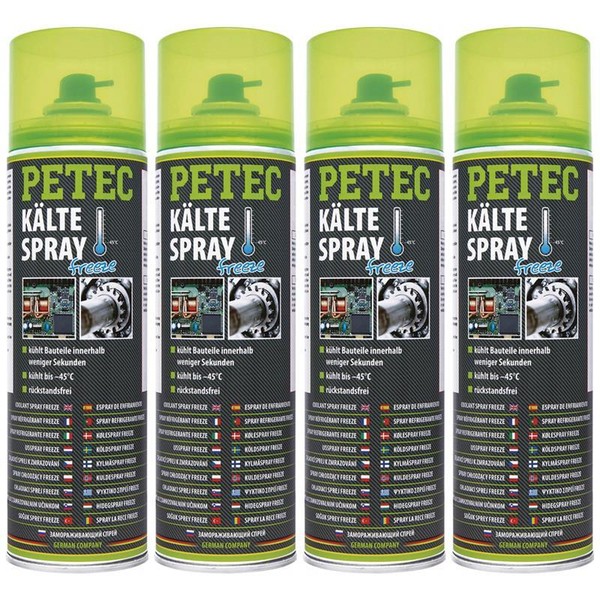 4 X Petec KäLtespray Freeze 400Ml 71950 Vereisungsspray Eisspray -45°C Fettfrei-image
