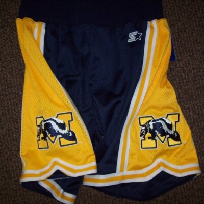 MICHIGAN WOLVERINES STARTER SHORTS BLUE & YELLOW  XL 2X