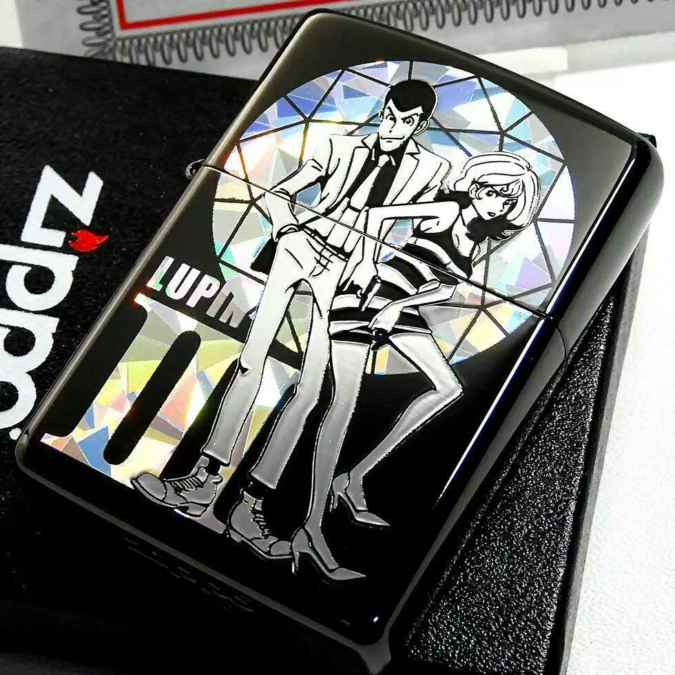 Zippo Lupin The 3rd Double Face Hologram Black Lighter Fujiko Jigen Goemon  Japan