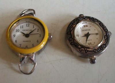 WOMEN SET OF 2 SILVER FINISH WATCH FACES FOR BEADING, RIBBON OR OTHER USE