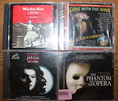 4 Broadway/Soundtrack CD's  Westside, Jekylll, Gone/Wind  & Phantom/Opera