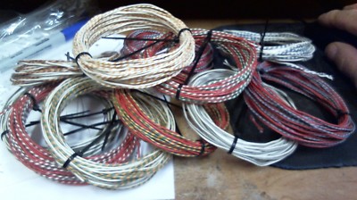 21 ft coil,pair Western Electric 22ga CLOTH SILK, 1930-40s,  ,old color code