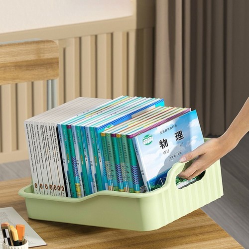 Plastic Movable Book Storage Box with Pulley Toy Storage Box Student - Picture 7 of 9