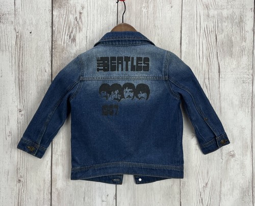 Junk Food The Beatles SGT Pepper Kids Denim Jacket 5T Patches Dark Wash VGC - Picture 10 of 11