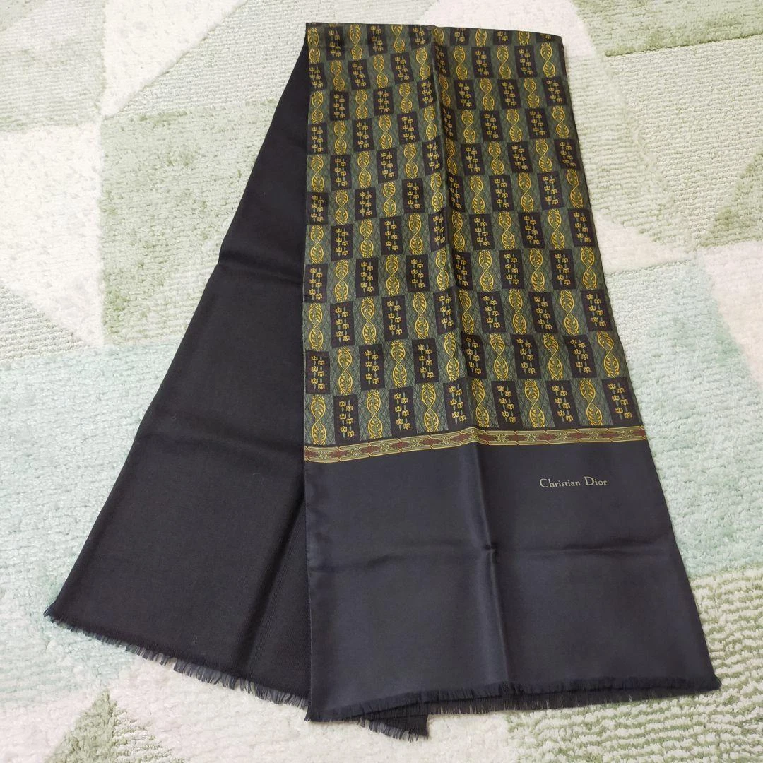 Foulard silencieux Christian Dior soie laine 135 cm x 27 cm occasion