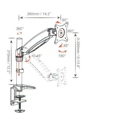 RobotArm VM DS111D Desk Mount LCD for 15" to 27" LCD or LED monitors NEW IN BOX - Image 2 of 3
