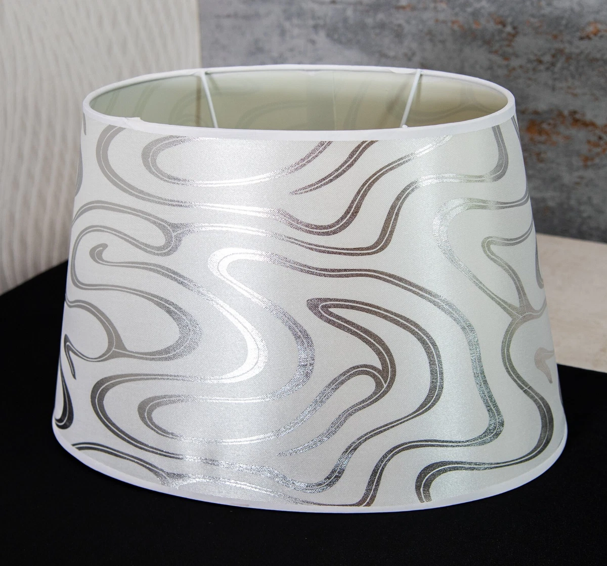 2er Set Glas Lampenschirme 17cm Durchmesser - Marmor Optik Für Tisch & Stehlampen