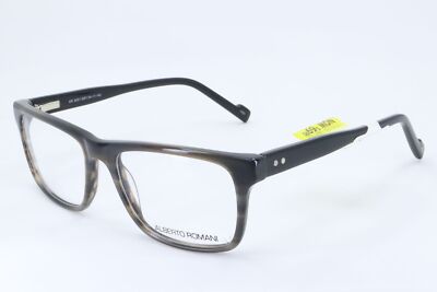 Alberto Romani AR8001 Gray Square Men Full Rim 54-17-140 Eyeglasses Frames